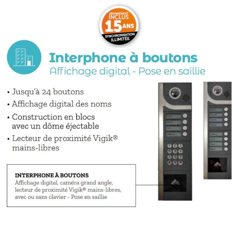 Interphone GSM Audio  8 boutons avec clavier à codes