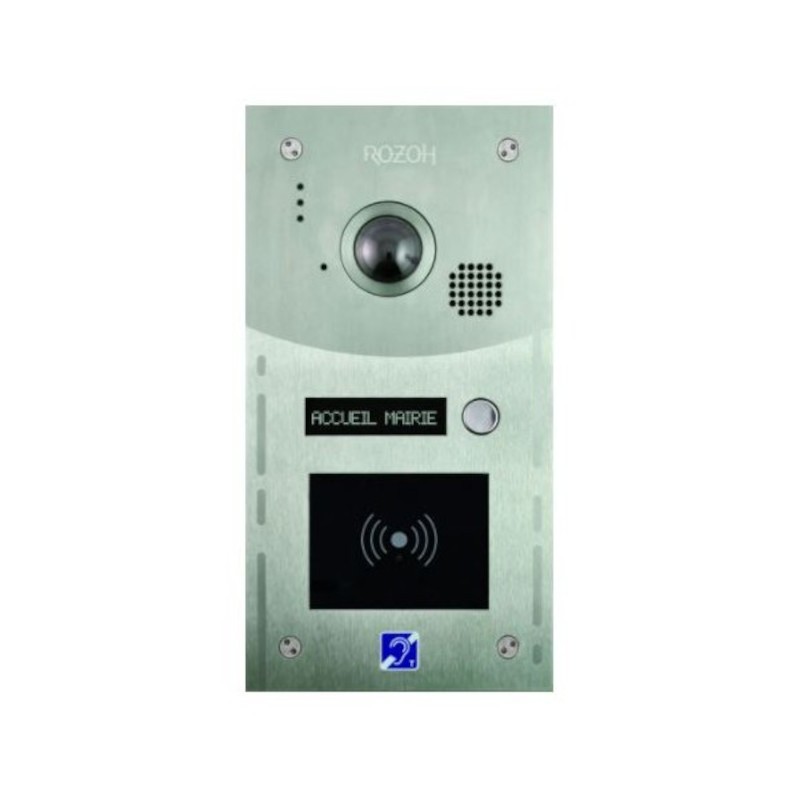 Interphone vidéo 1 bouton avec clavier + lecteur mains-libres - inox Interphone vidéo 1 bouton avec clavier + lecteur mains-libres - inox
