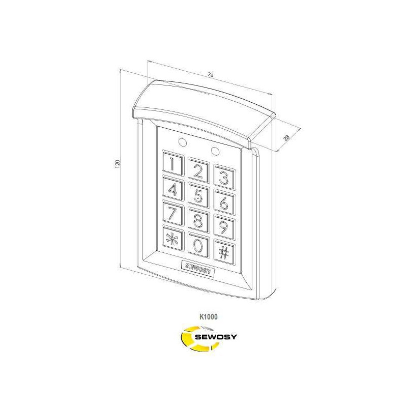 Dimension du clavier K1000