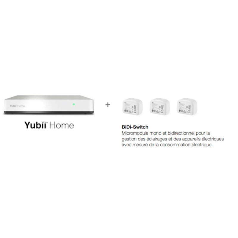 Kit integrant une box domotique yubii home et 3 micromodules bidiswit - nice