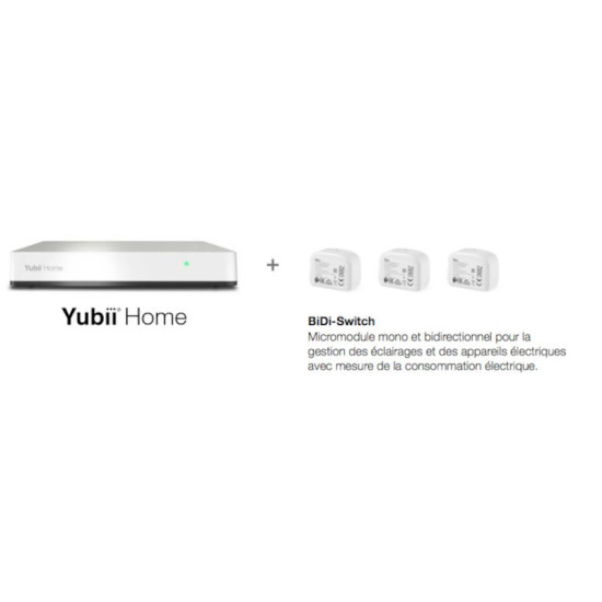 Kit integrant une box domotique yubii home et 3 micromodules bidiswit - nice