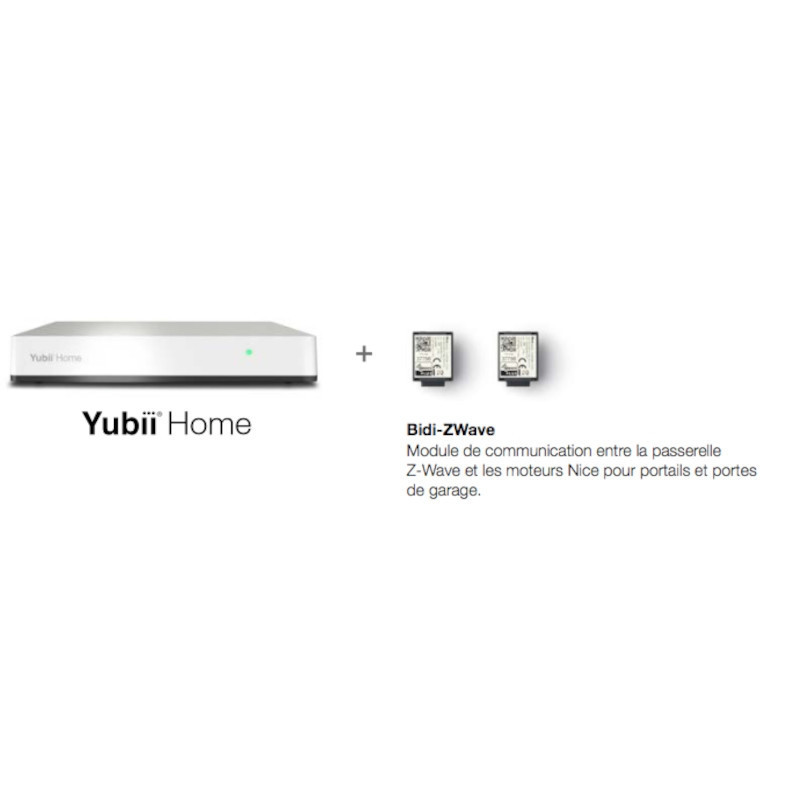 Kit integrant une box domotique yubii home et 2 modules bidi z wave - nice