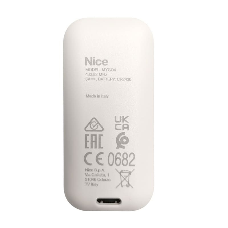 Émetteur 4 canaux NICE MYGO4 - Télécommande O‑Code 433,92 MHz