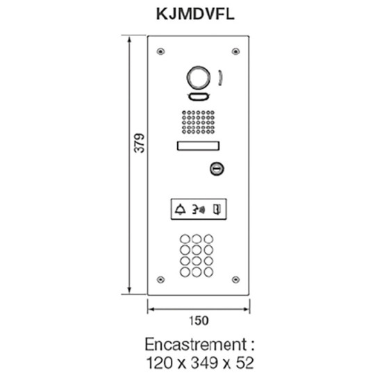  Platine encastré avec clavier pour JPS4AEDFL