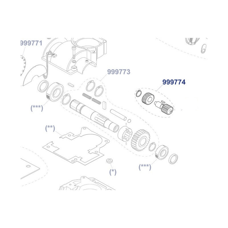 999774 - arbre primaire pour moteur coulissant SL824 et SL1524