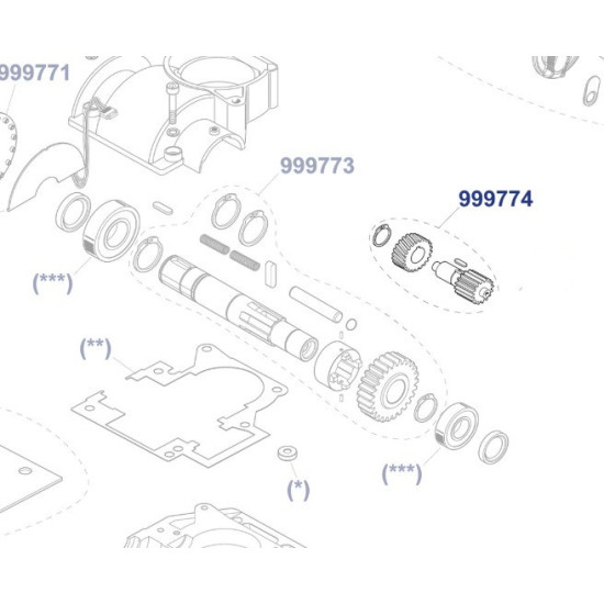 999774 - arbre primaire pour moteur coulissant SL824 et SL1524