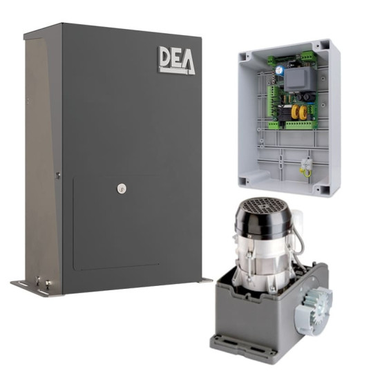 Kit coulissant 1400 Kg 230 V DEA avec caisson Ironbox XS