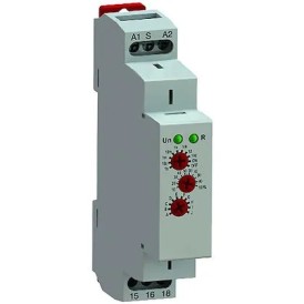 Relais temporisé Rail DIN 12–240VAC/DC — 0,1s–10j, 16A