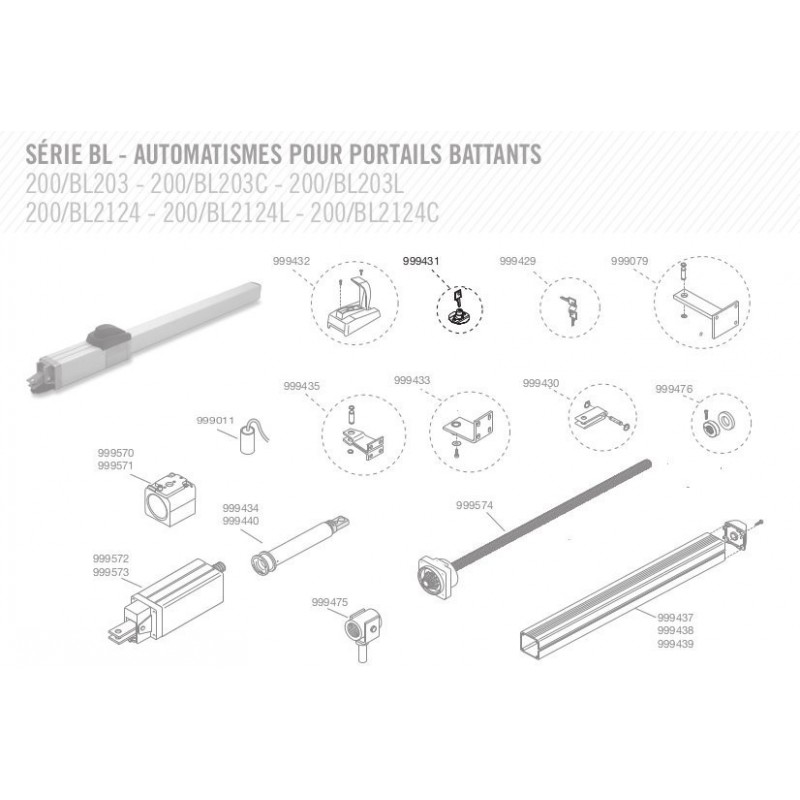 Serrure pour déverrouillage de BL203 et BL2124