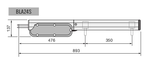 Dimensions du vérins BLA24S