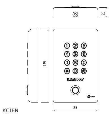 Dimensions Clavier inox KCIEN