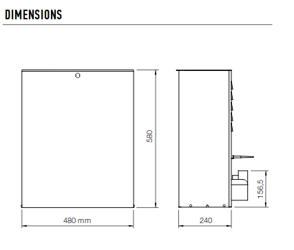 Dimensions du TUB400 NICE