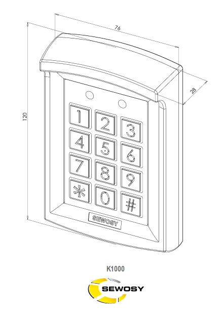 Clavier à codes sewosy K1000